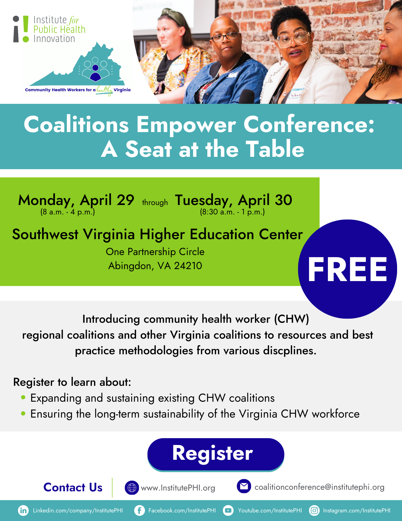Coalitions Empower Conference A Seat at the Table April 2930, 2024